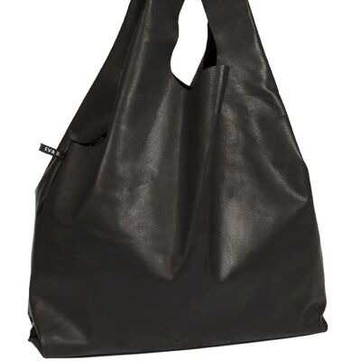 Leather shopper ‘Hempbag’ Black