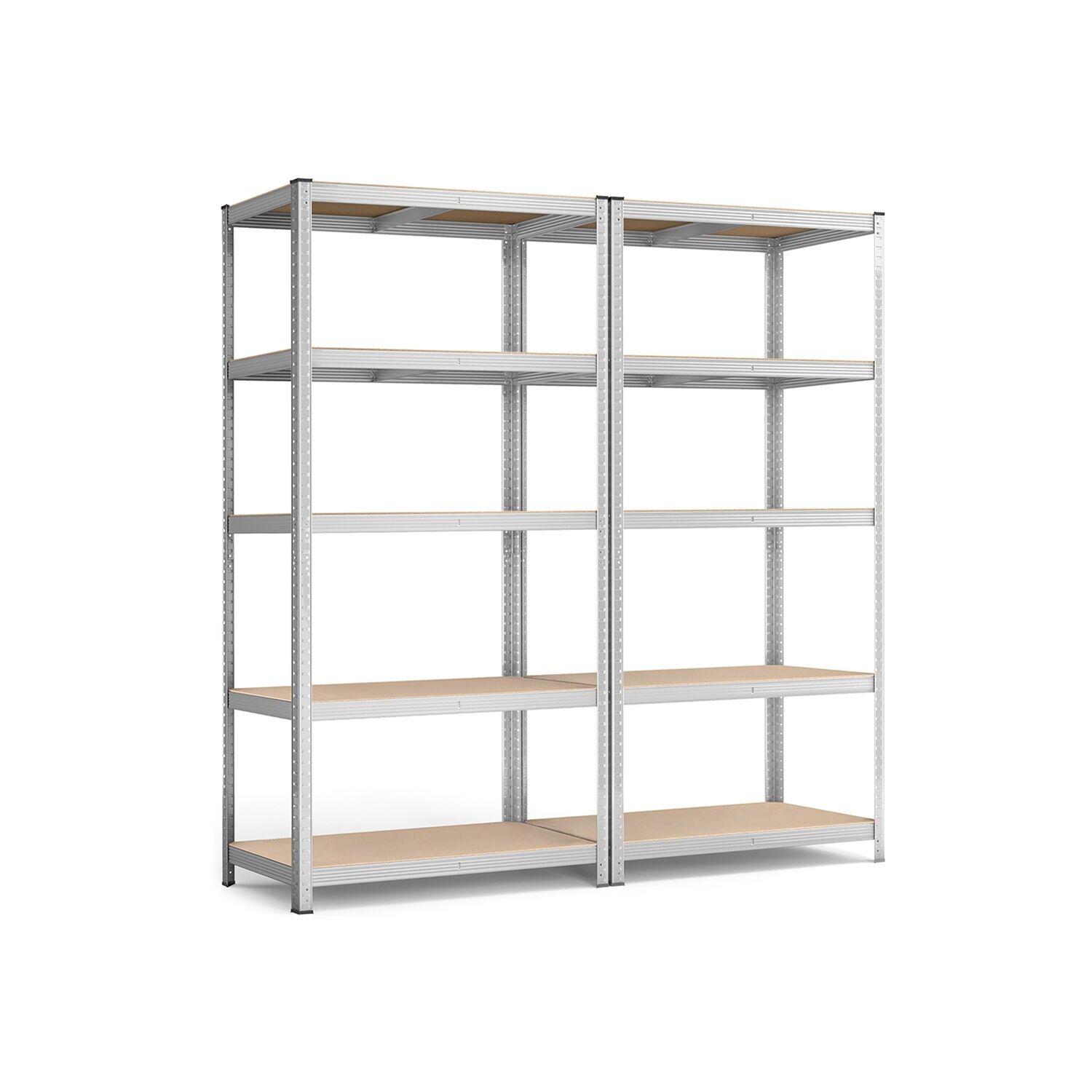 Storage shelves set of 2, 200 x 100 x 50 cm silver
