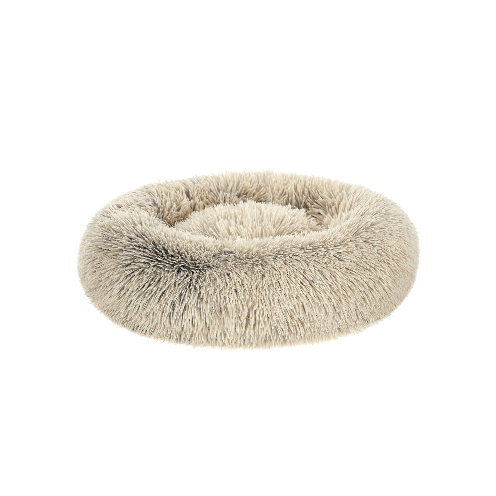 Khaki dog bed, 60 x 20 cm (Ø x H) Weight: 1 kg Scope of delivery: 1 x Diiz dog bed Notes: Products with seams may differ by 2-3 cm