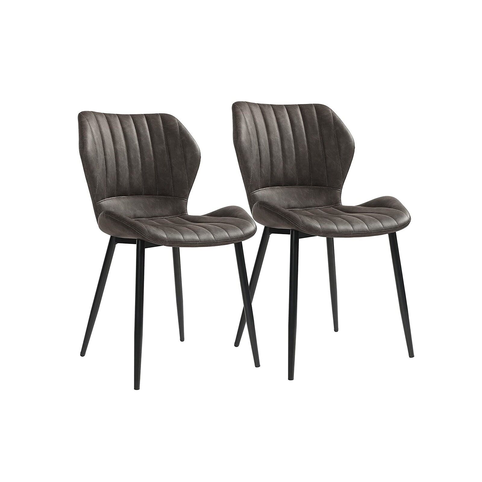 Dining room chairs set of 2 grey, 47.5 x 56 x 78.5 cm (L x W x H) - Seat height: 46 cm - Seat width: 47.5 cm - Seat depth: 39 cm - Backrest height: 37 cm