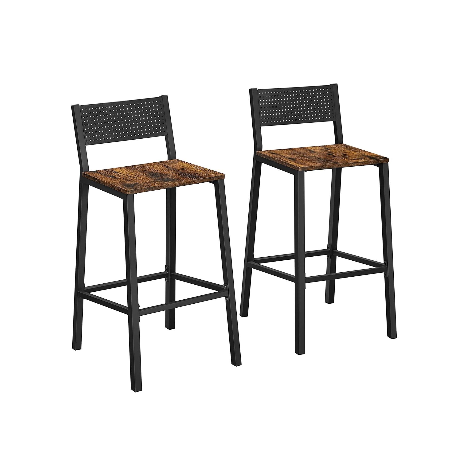 Set of 2 industrial bar stools, 43.1 x 50.7 x 97.2 cm