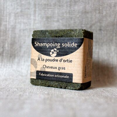 Solid shampoo for oily hair with stinging nettle powder