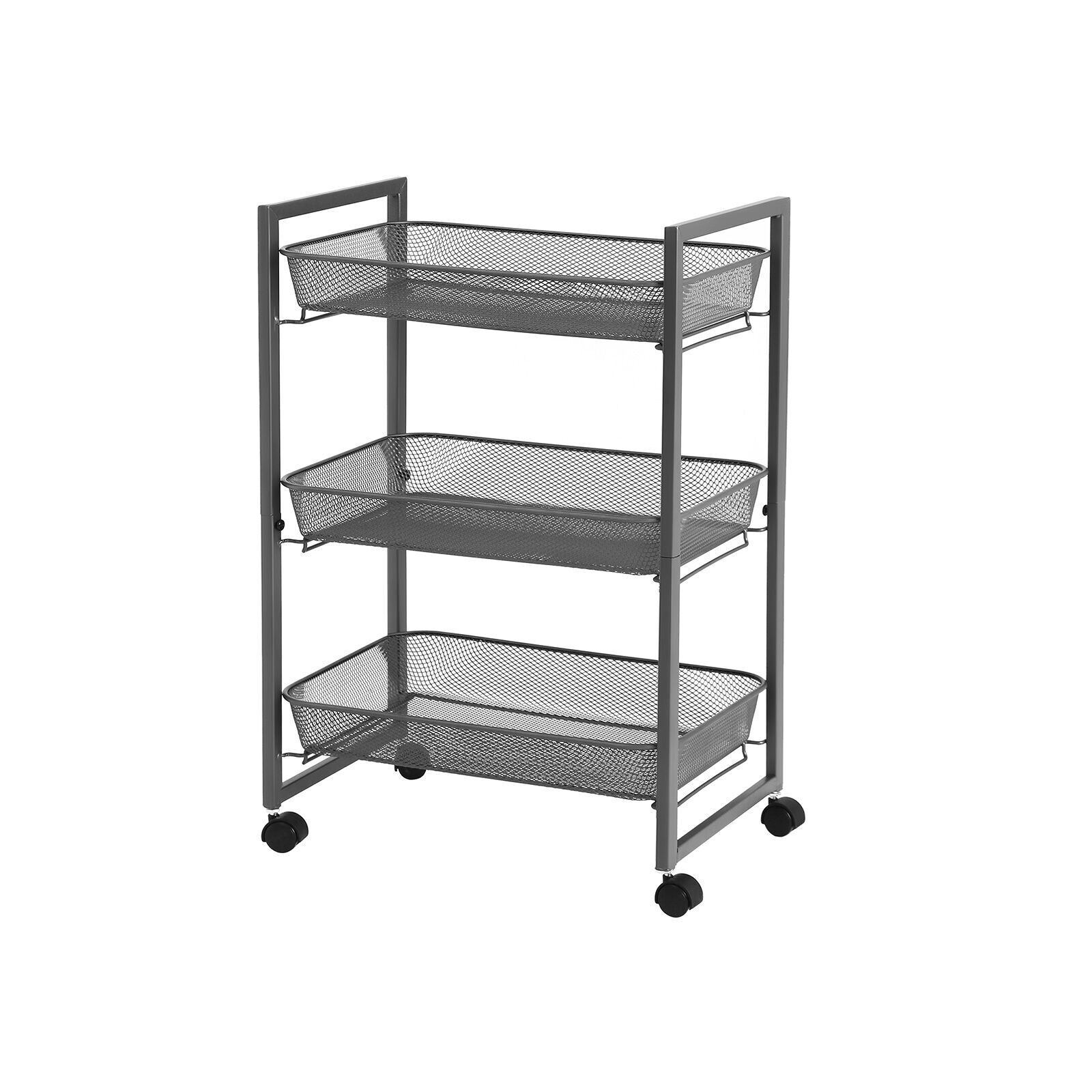 Trolley grey, 42 x 26 x 62.3 cm (L x W x H) Net basket dimensions: 41.2 x 27 cm