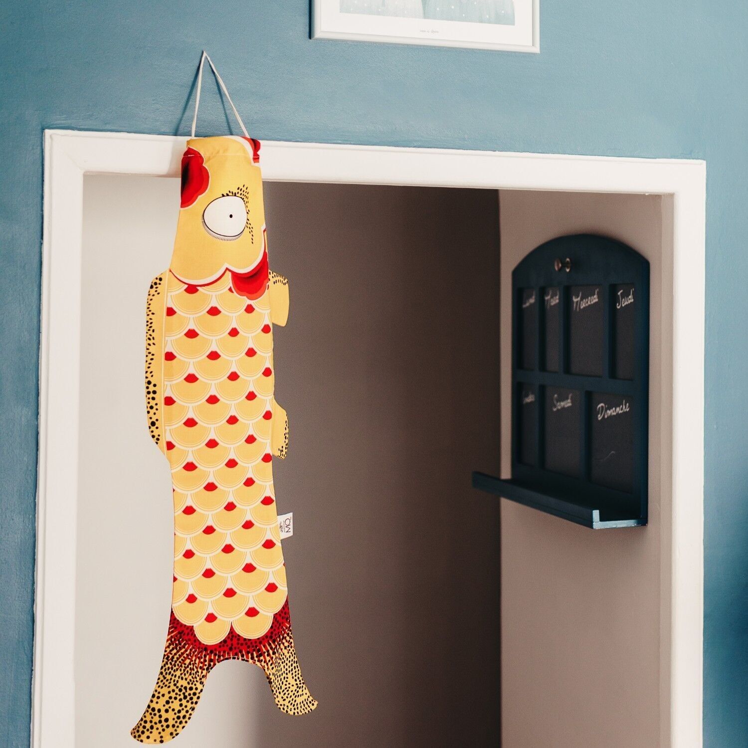 Koinobori giallo neon (S) - Decorazione murale per interni/esterni