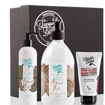 Almond Honey Delight Geschenkbox 3 Behandlungen - Körpermilch und Seife mit Mandelhonigduft - Handpflegebalsam mit Mandelduft