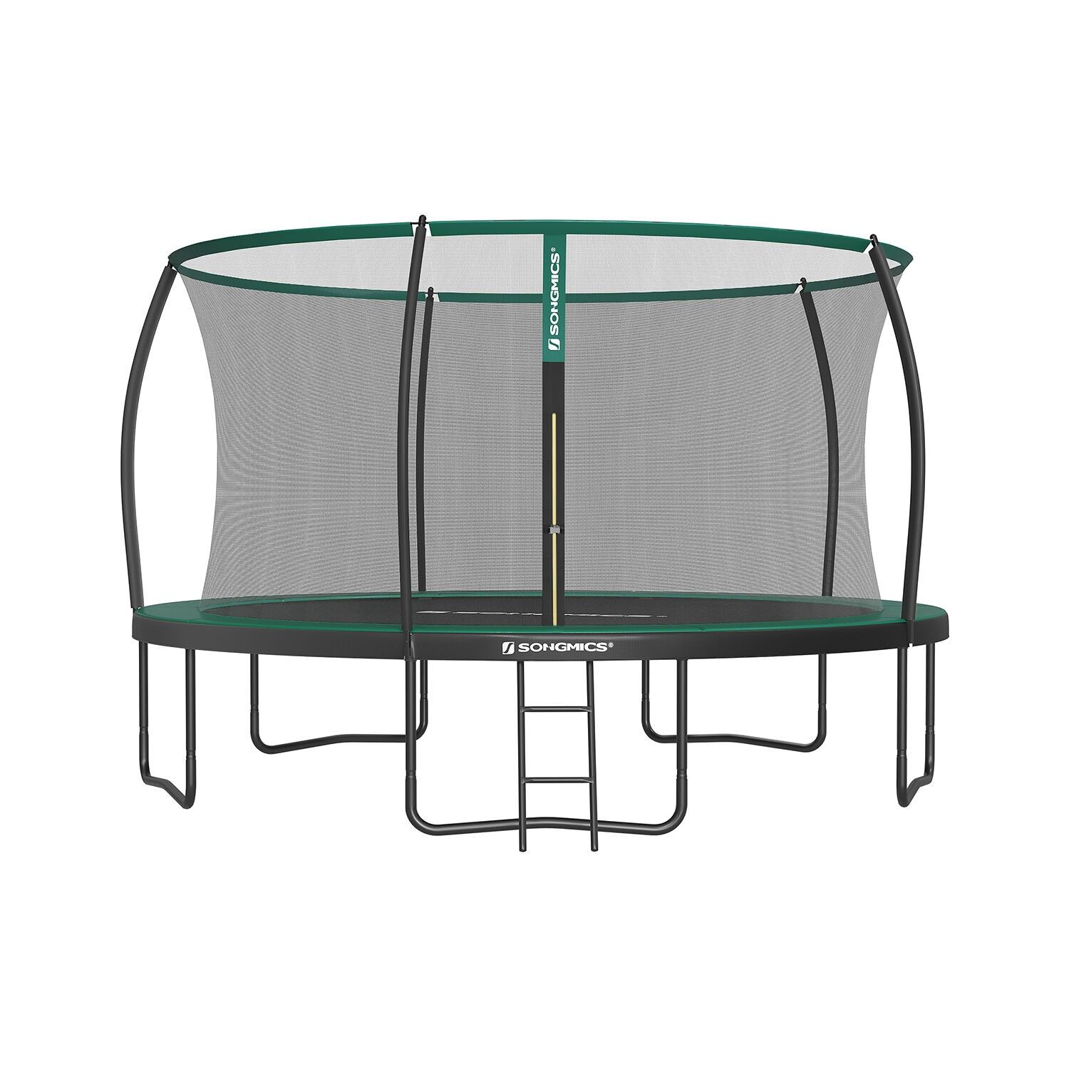 Trampolino Ø 427 cm con rete interna nero-verde scuro