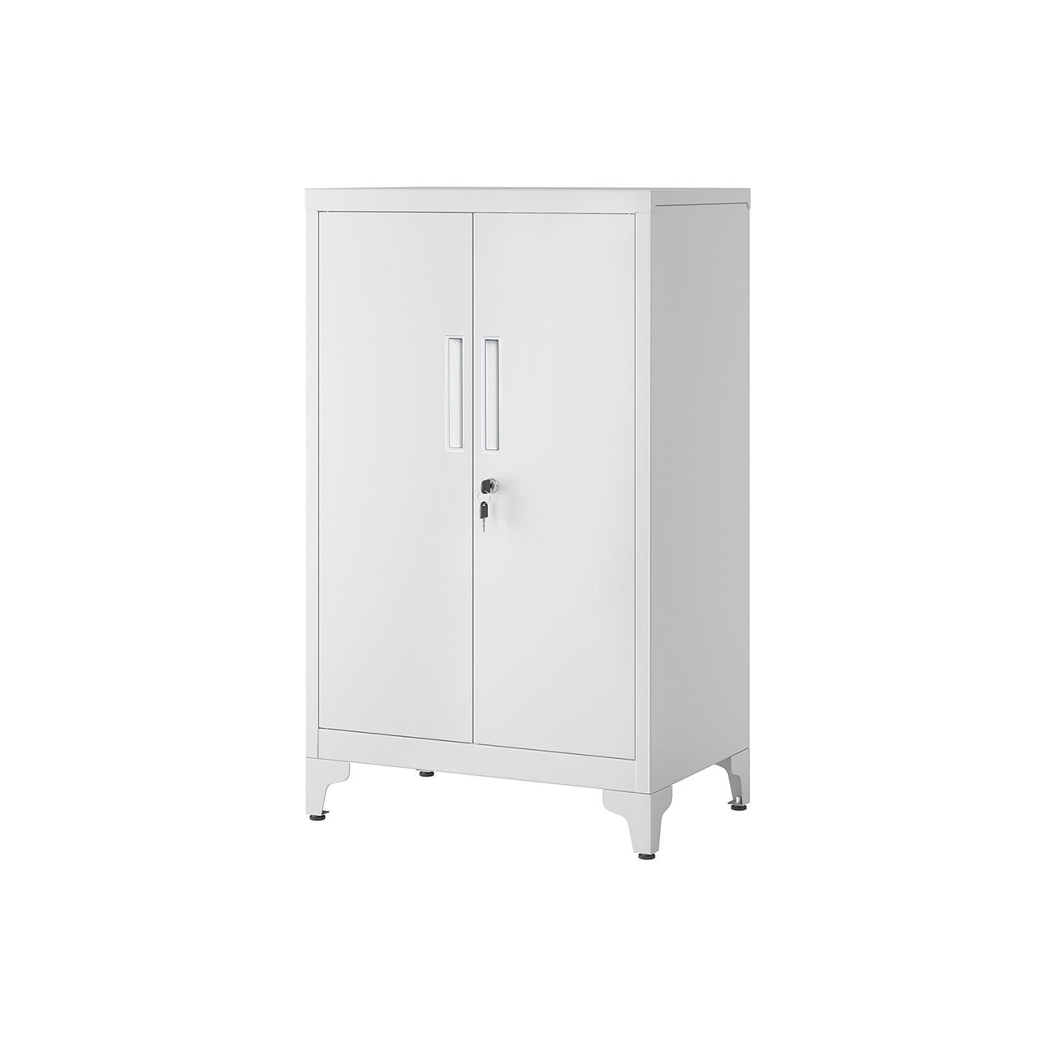 Lockable filing cabinet with 2 doors 40 x 60 x 90 cm matt grey