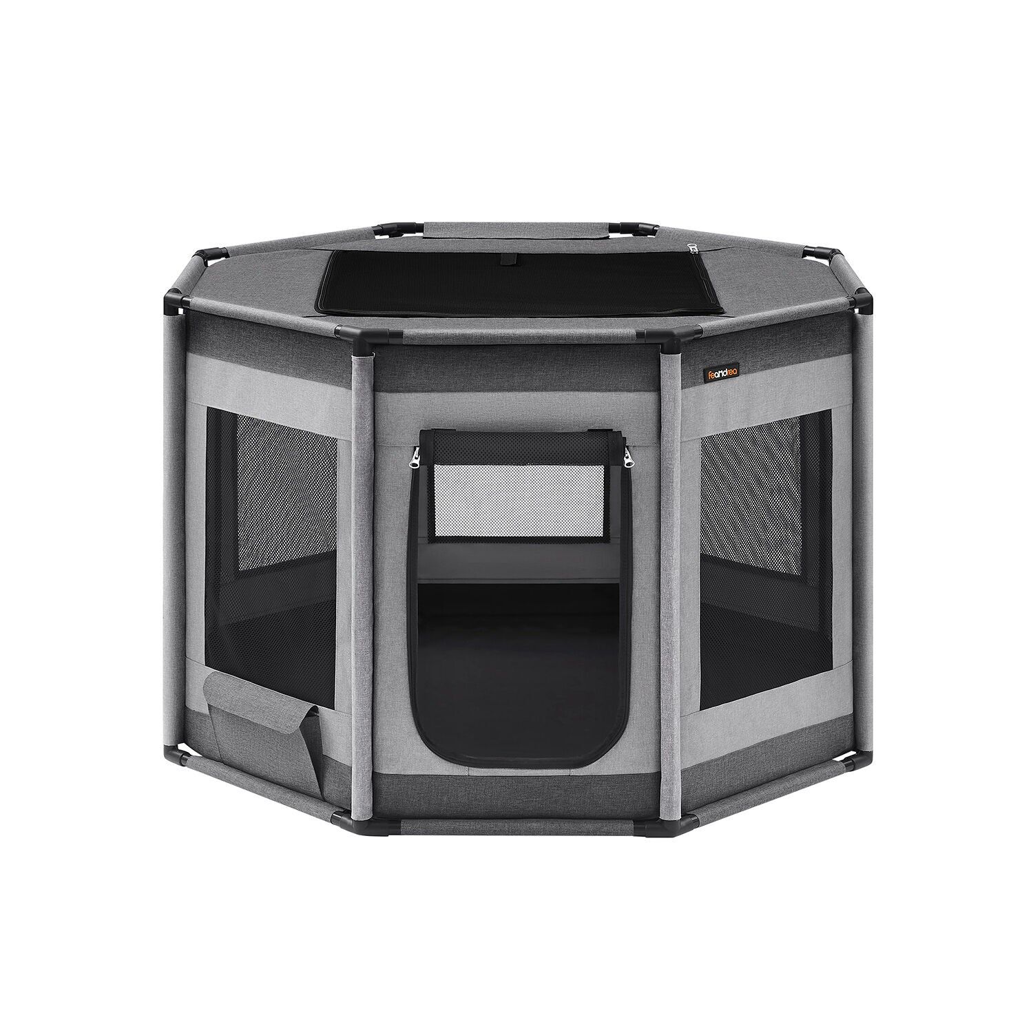 Puppyren 112 x 112 x 76 cm met zijvak, duifgrijs-leigrijs