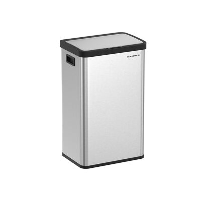 Cestino per rifiuti con sensore di movimento in acciaio, argento metallizzato, 41 x 29,5 x 67 cm (L x P x A) Altezza totale (con coperchio aperto): 90 cm