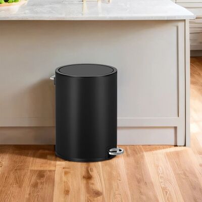 Cubo para cosméticos de 3 litros, pequeño cubo de basura con tapa, cierre suave, 23,8 x 18,8 x 25,7 (largo x ancho x alto) Dimensiones (sin pedal): 18,8 x 18,8 x 25,7 cm (largo x ancho x alto) Altura total (con la tapa abierta): 41,5 cm