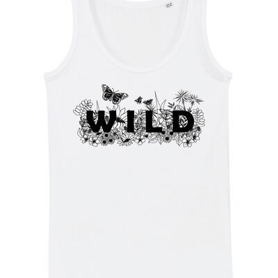 Camiseta sin mangas Wild Flowers - Blanco