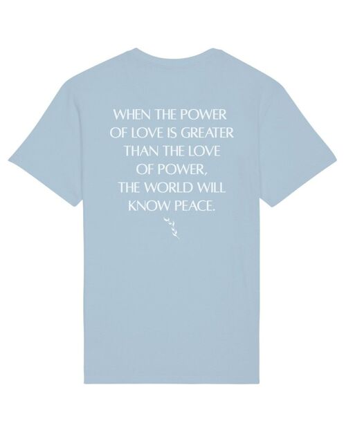 Power Of Love Back Print T-Shirt - Sky Blue