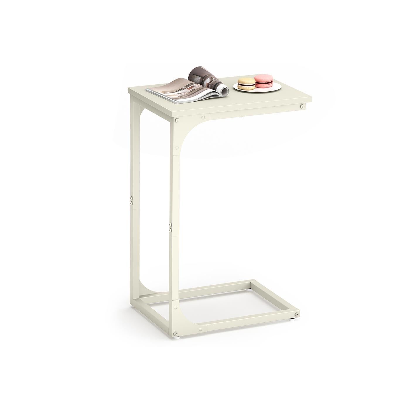 C-shaped side table with sturdy metal frame, 30 x 40 x 62 cm