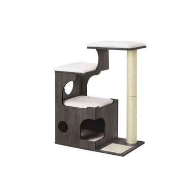 Tiragraffi alto 86 cm con cuscini in peluche lavabili, grigio nebbia