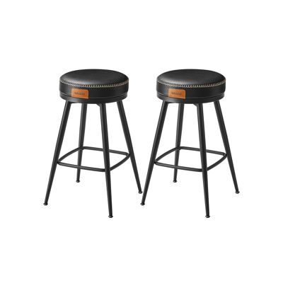 Lot de 2 tabourets de bar, hauteur 65 cm, noir encre