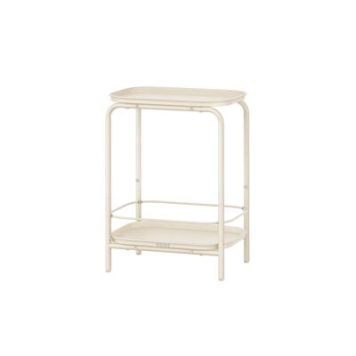 Table d'appoint à 2 niveaux, moderne, blanc crème, 30 x 40 x 56 cm