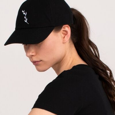 Organic Baseball Cap - Black/ White