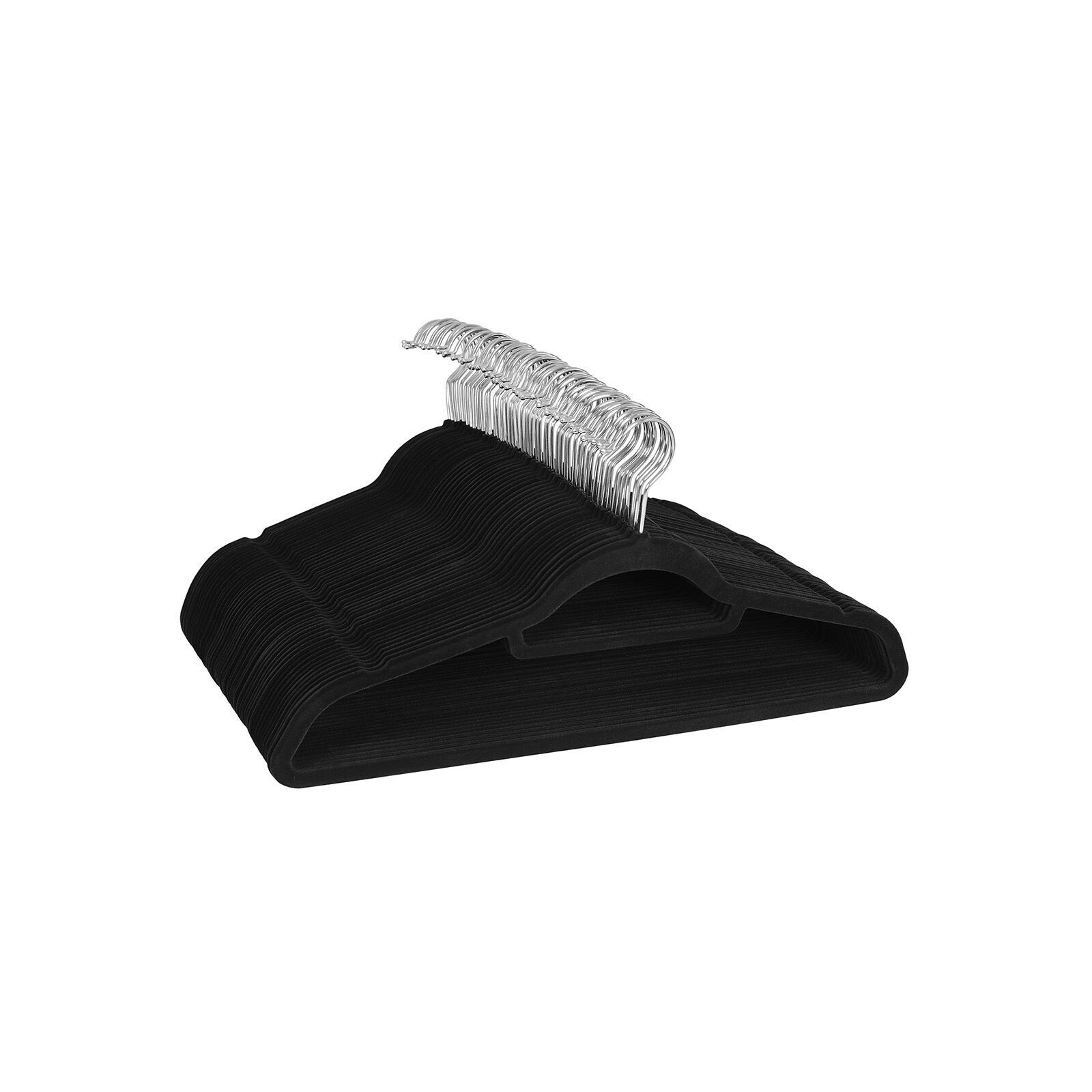 Velvet pendants 20 pieces black, 45 x 23.5 x 0.6 cm (W x H x D) - Hook height: 8 cm