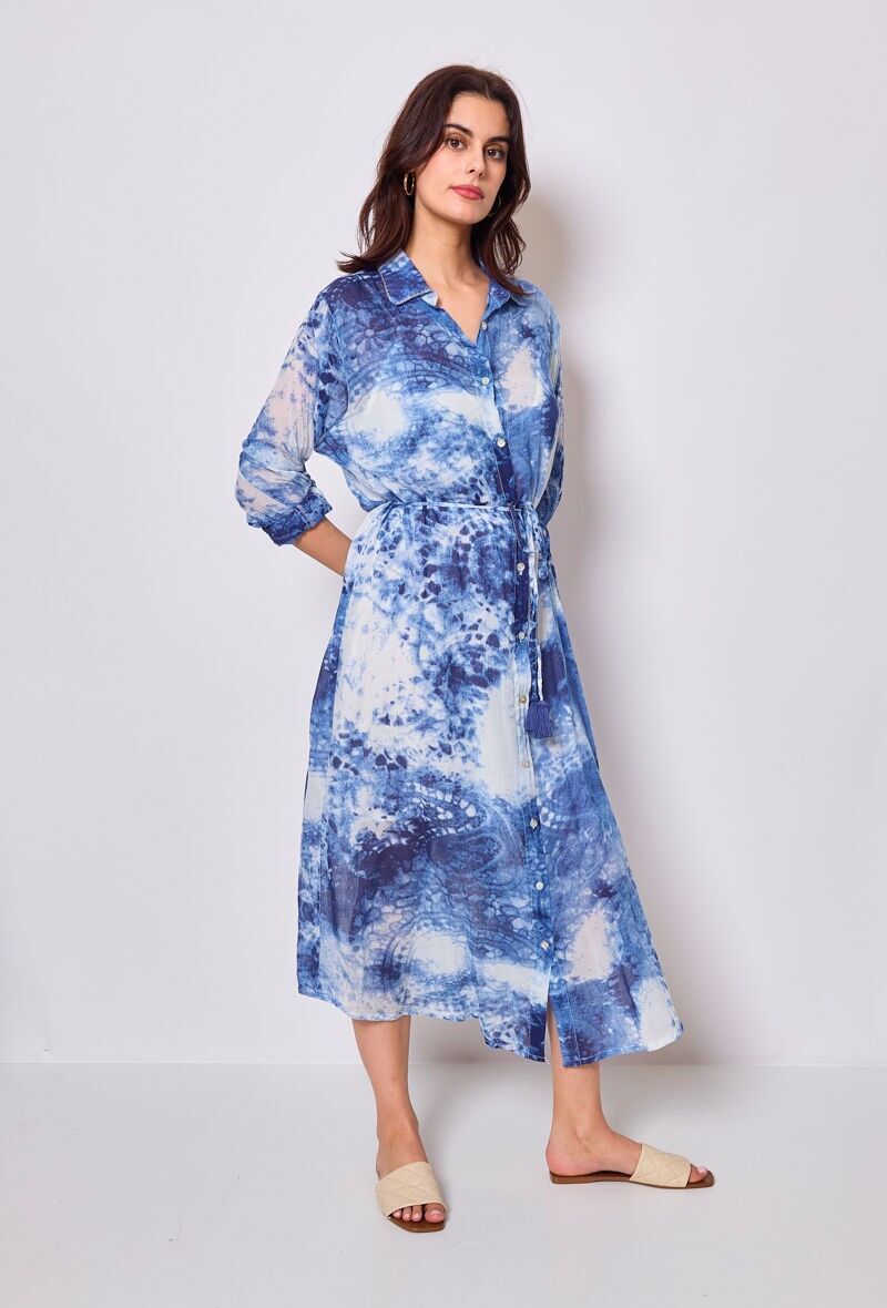 Abito fluido a maniche lunghe