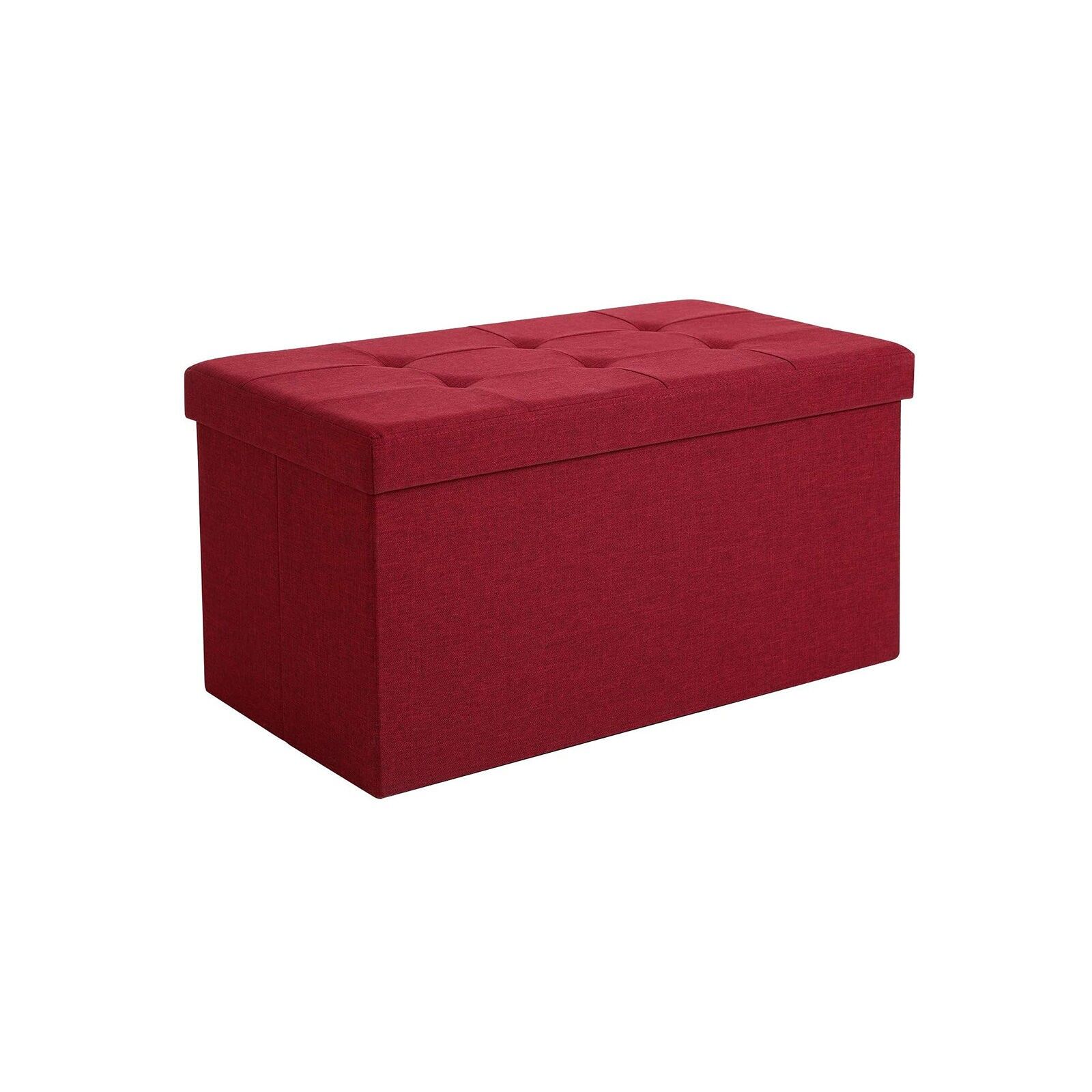 Banc de rangement rouge, 76 x 38 x 38 cm
