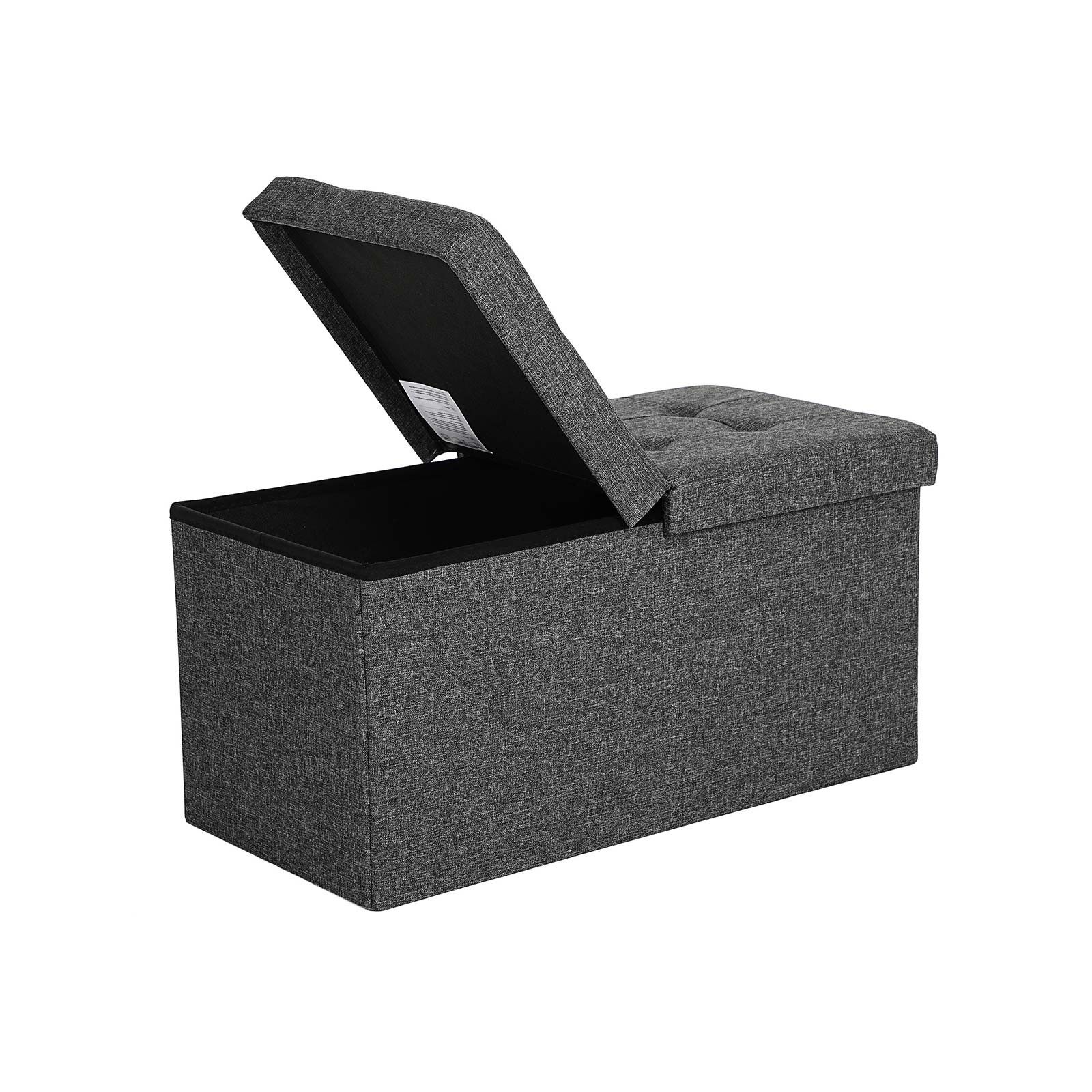 Banc avec couvercle à charnière 76 cm gris foncé