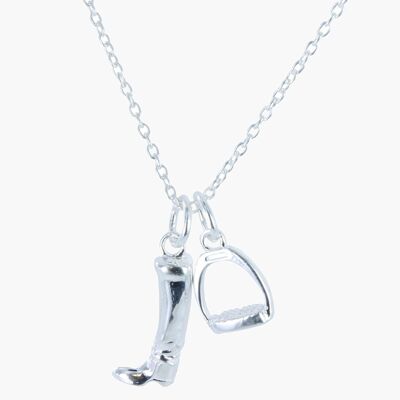 Silver Boot and Stirrup necklace
