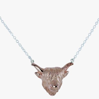 Highland Cow Necklace Rose