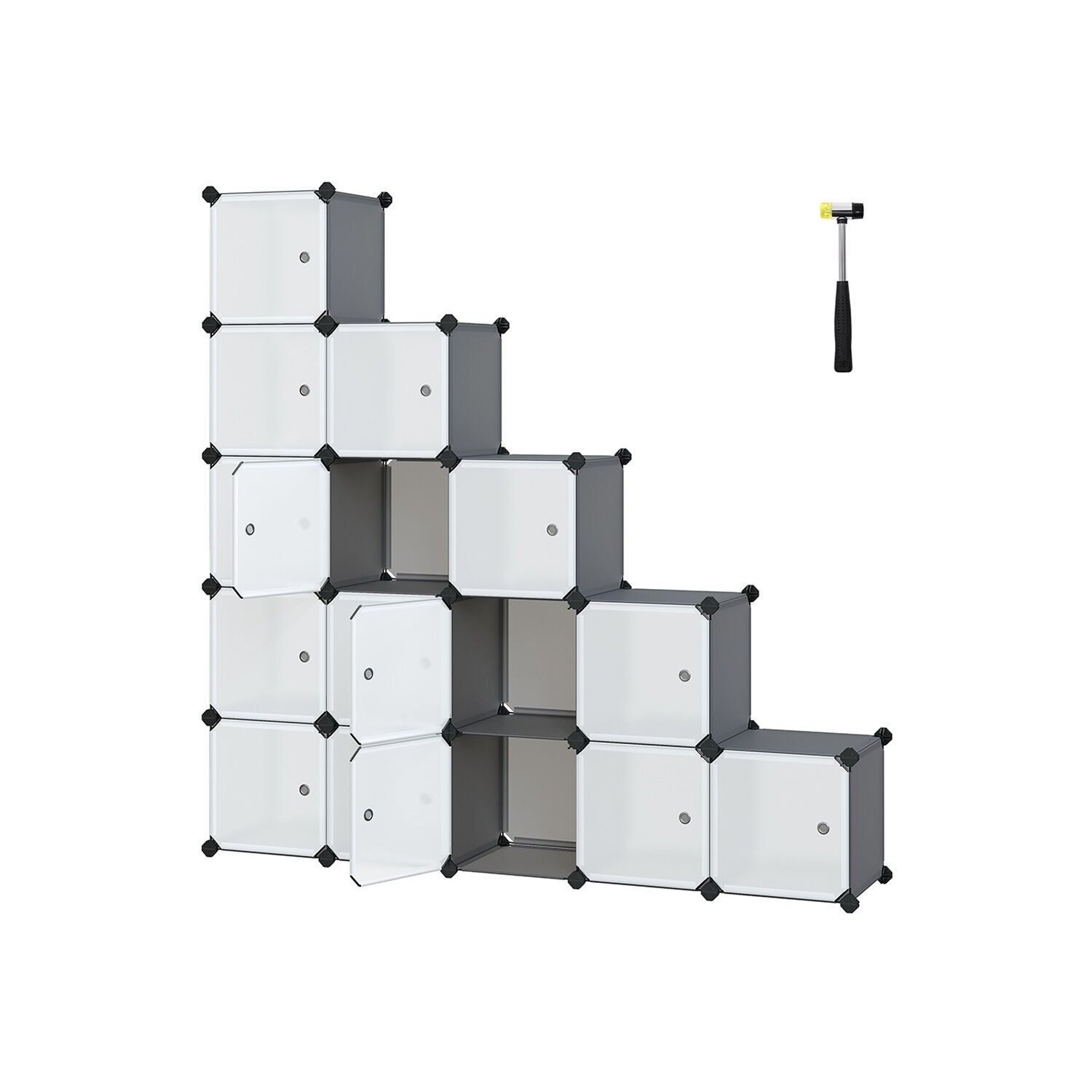 Shelving system set of 16 cubes, 22 x 35 x 22 cm