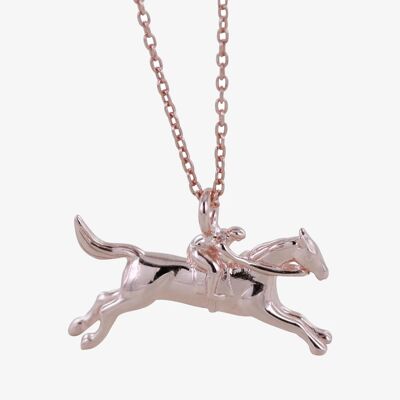 Racing Horse Necklace Rose