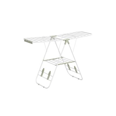 Appendiabiti con ali in acciaio, bianco nuvola-verde alloro, 51 x 147 x (97/112/128) cm (P x L x A) Dimensioni dello stand piegato: 7 x 56 x 107 cm