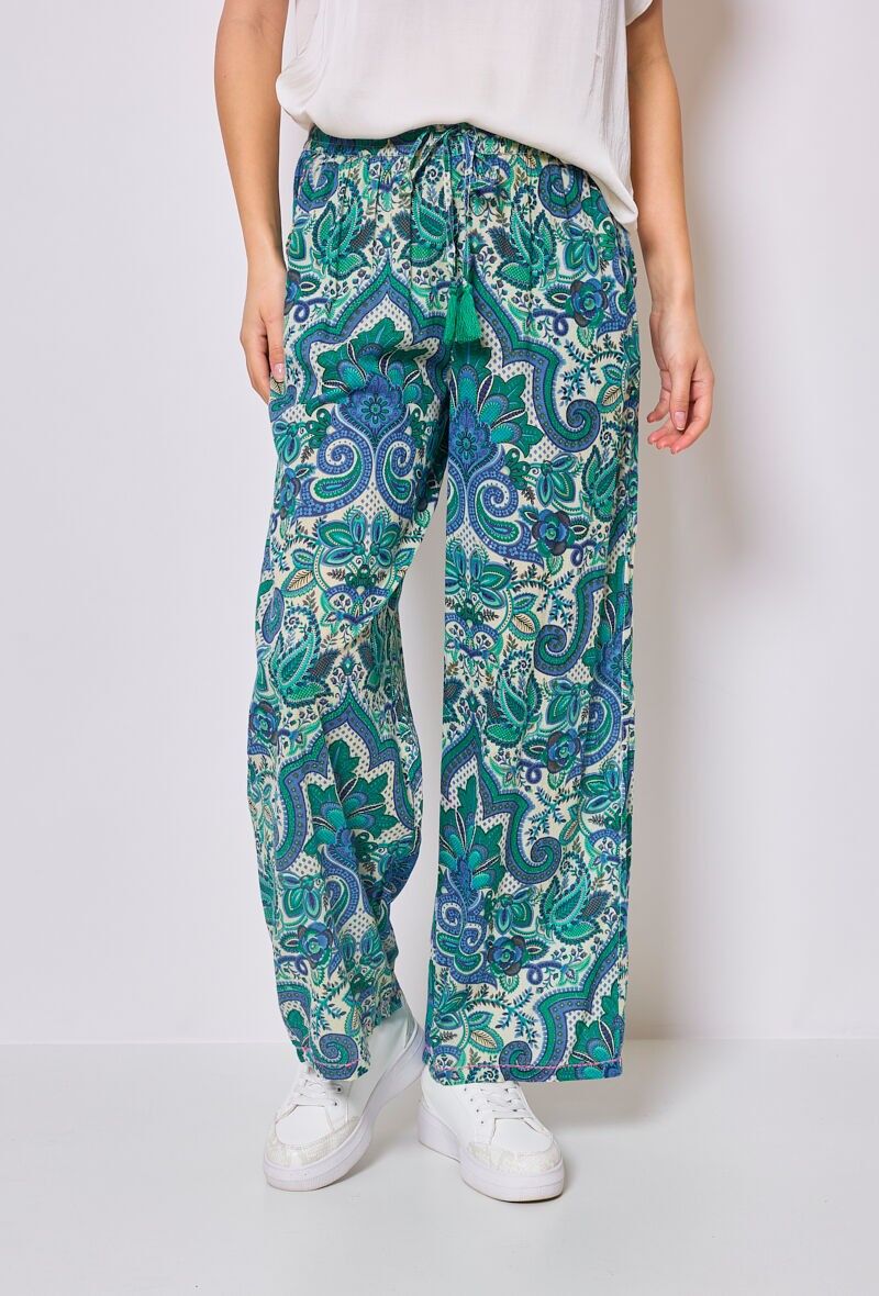 Pantaloni larghi stampati chic