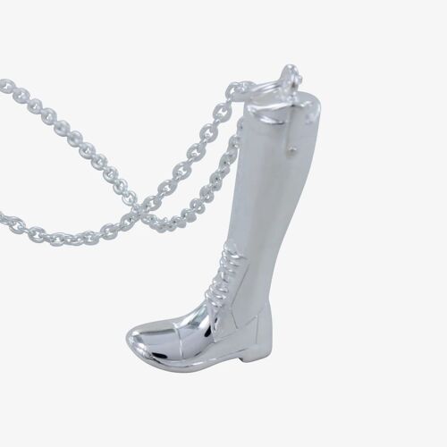 Large Sterling Silver Riding Boot Charm with Necklace