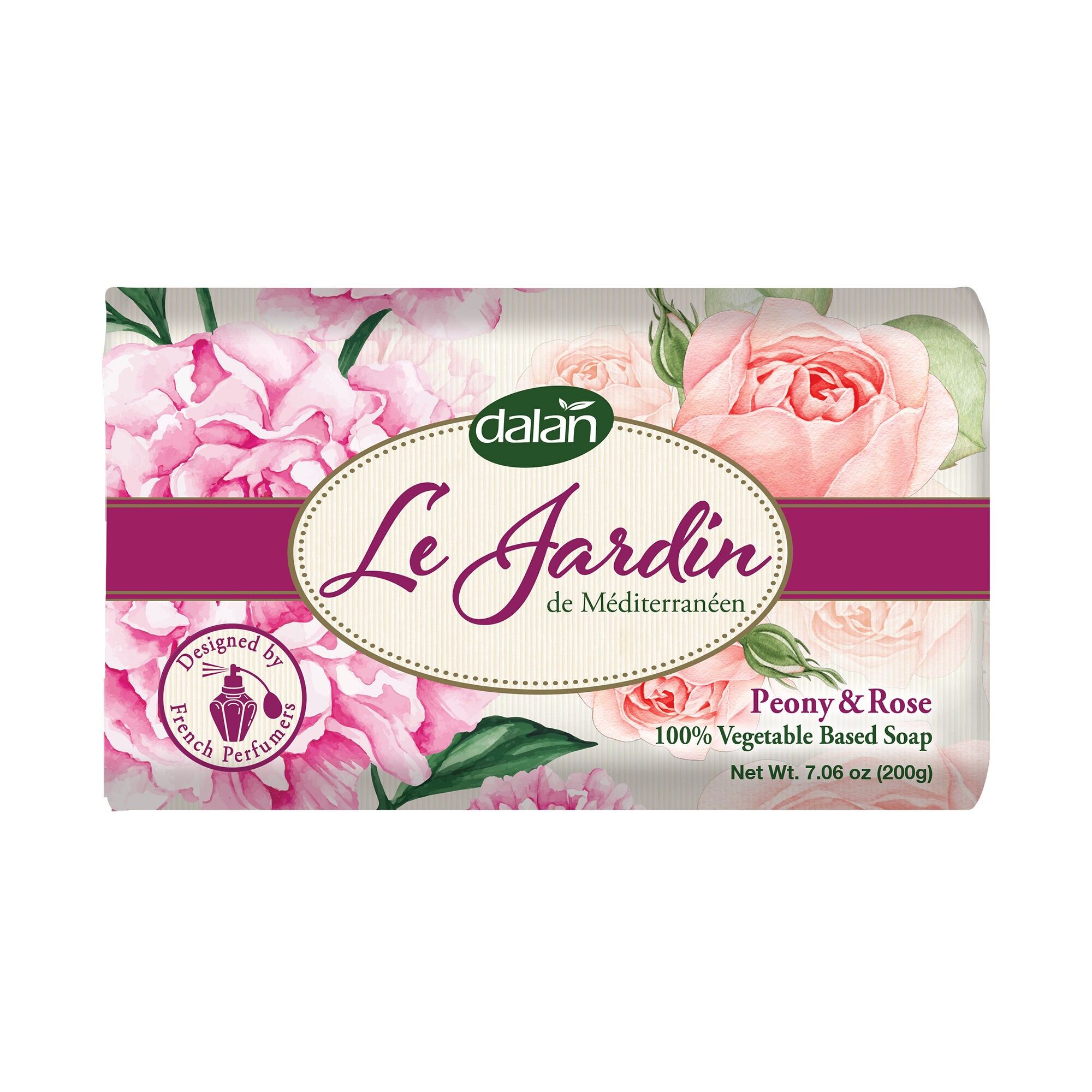 Dalan Le Jardin Sapone Vegetale Puro Peonia e Rosa 200g