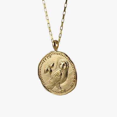Owl Coin Necklace Gold