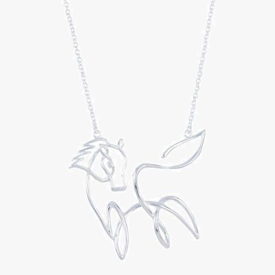 Collier en argent sterling Horse Line