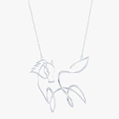 Horse Line Sterling Silver Necklace