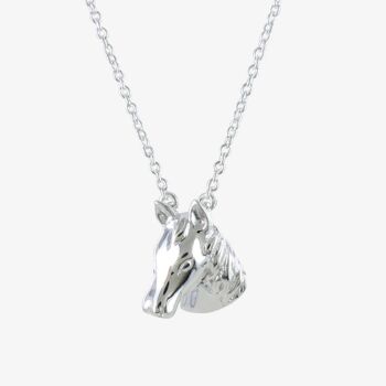 Collier tête de cheval en argent sterling 1