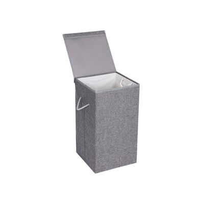 Cesta para ropa sucia imitación lino 85 L gris, 36 x 36 x 66 cm