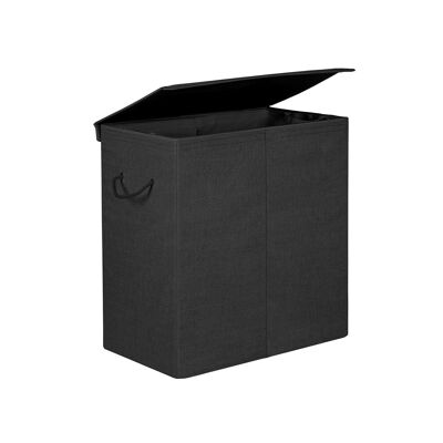 Cesta para ropa sucia 142 L Negro, 76 x 38 x 38 cm (An/Al/Pr) - Dimensiones interiores: 73 x 35 x 35 cm