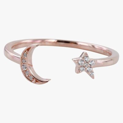 DD46RG Moon and Star Pave Ring