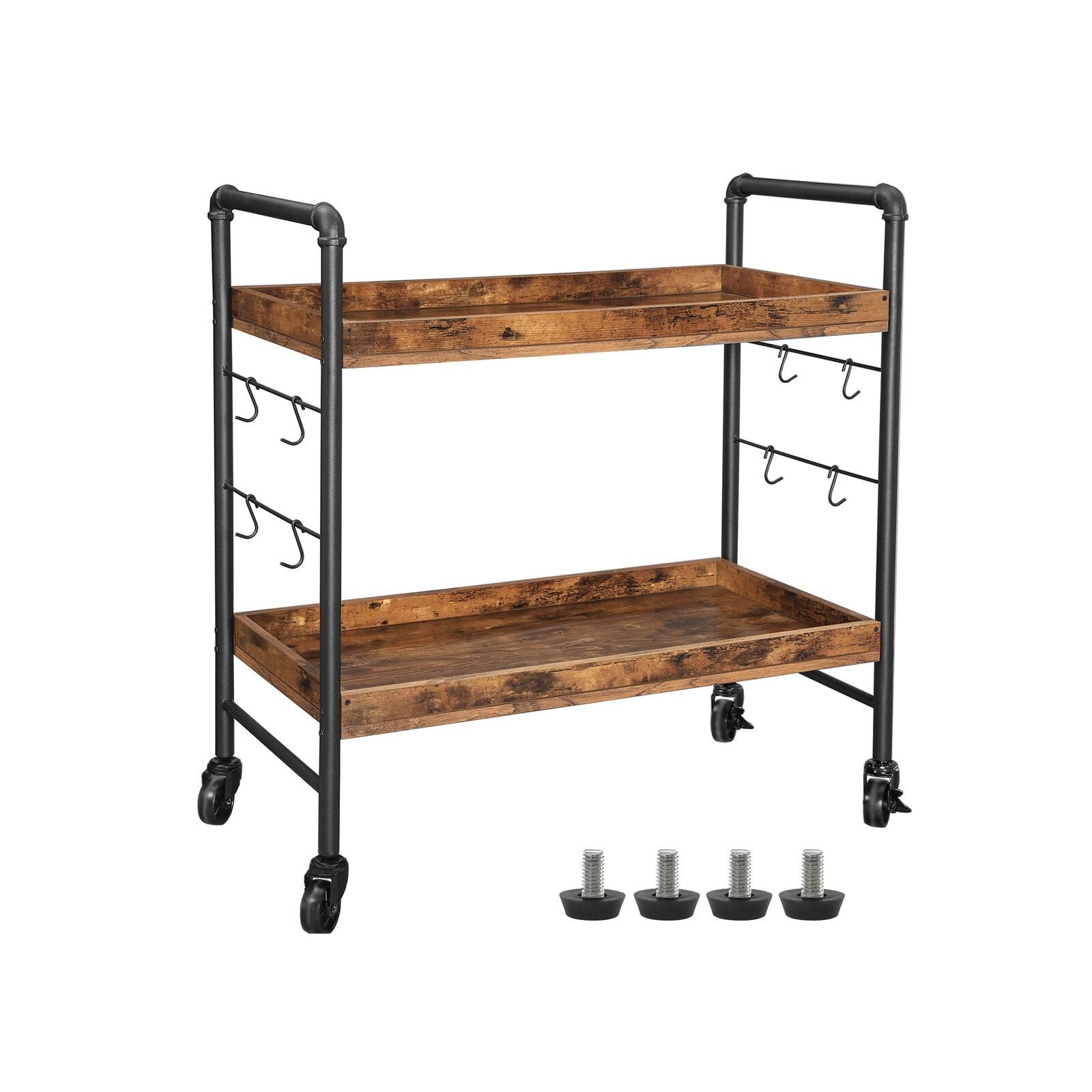 Desserte à 2 étagères, marron vintage, 86 x 40 x 85 cm