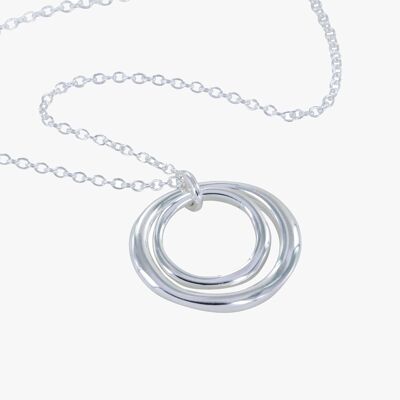 Two Ring Necklace Silver