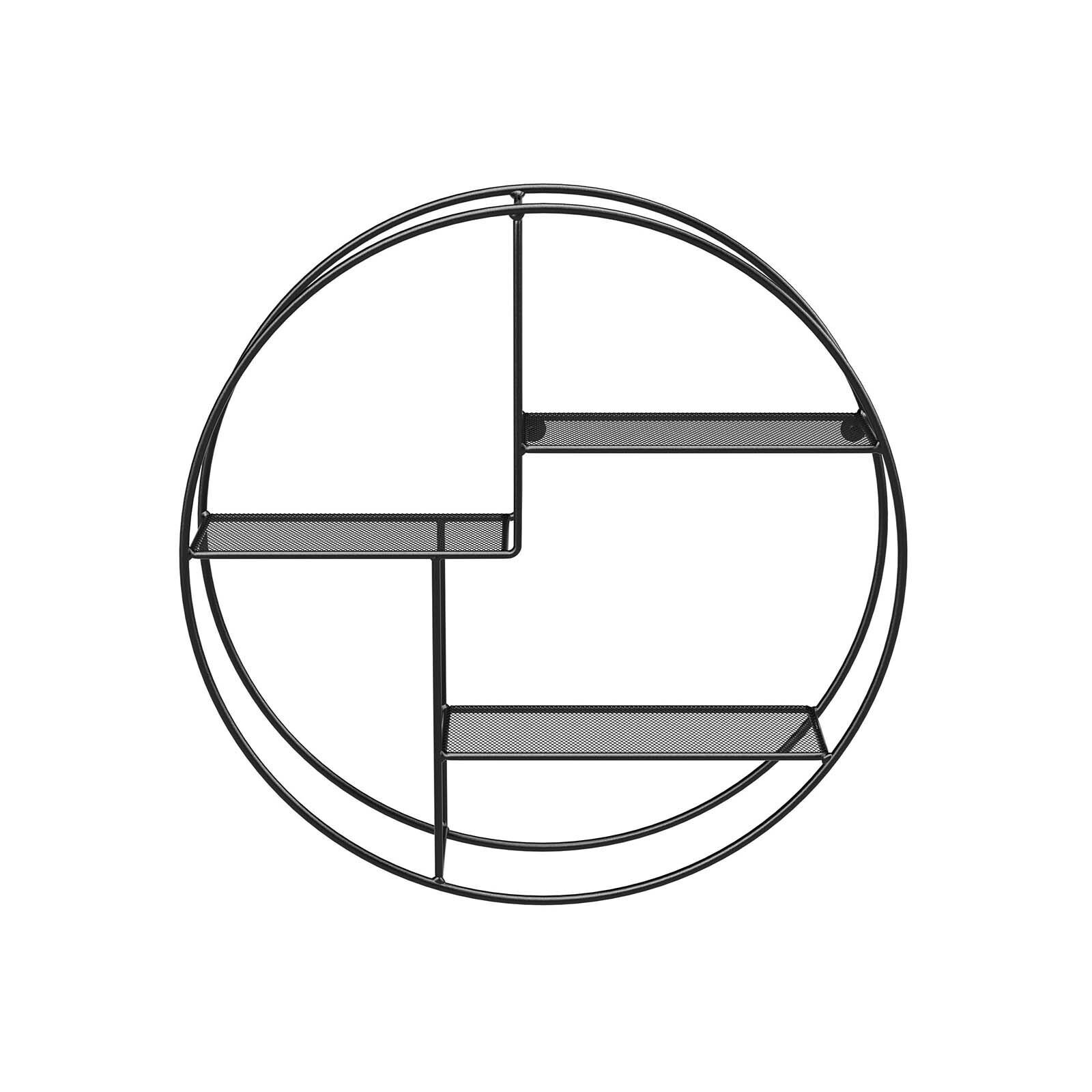 Round wall shelf black, 55 x 12 cm