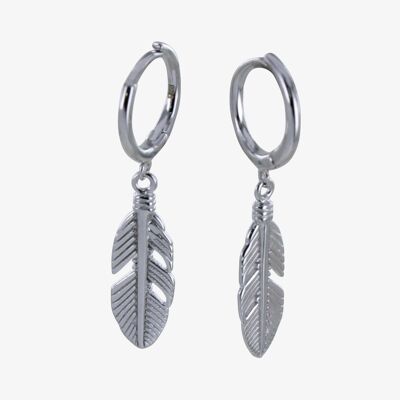 Boucles d'oreilles dormeuses en plumes