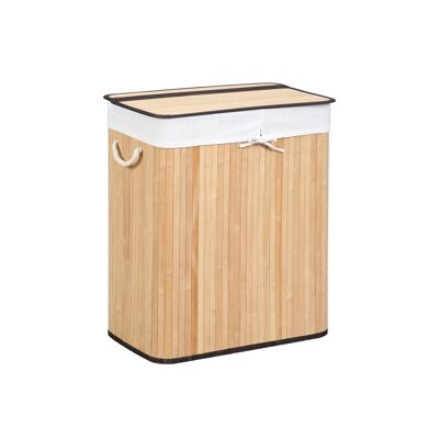 Cesta de ropa de bambú 100 L, 51.5 x 31.5 x 60. 5 cm