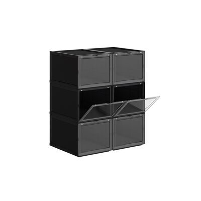 Scatole per scarpe 6 pezzi fino alla taglia 46 Nero, 28 x 36 x 22 cm