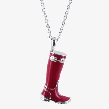 Collier Welly Argent Sterling & Émail Rose 1