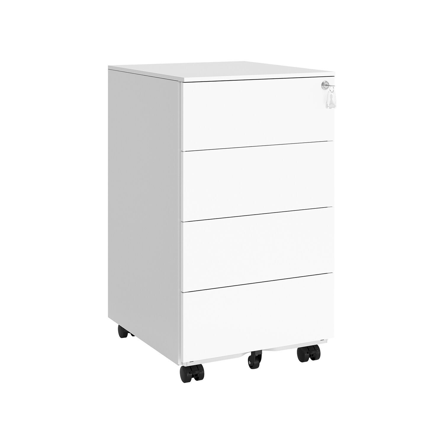 Mobile container with 4 drawers and wheels, cloud white, 39 x 45 x 55 cm