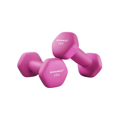 Set di 2 manubri rosa, 2 x 1.5 kg, arancione, 7 x 15 cm