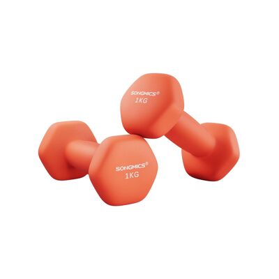 Set di 2 manubri arancioni, 2 x 1.5 kg, arancione, 7 x 15 cm